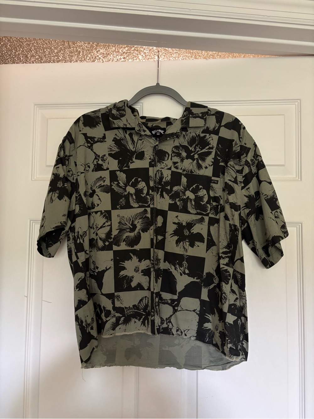 Billabong Olive and Black Floral Print Shirt
